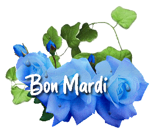 Gif Bon mardi roses bleues